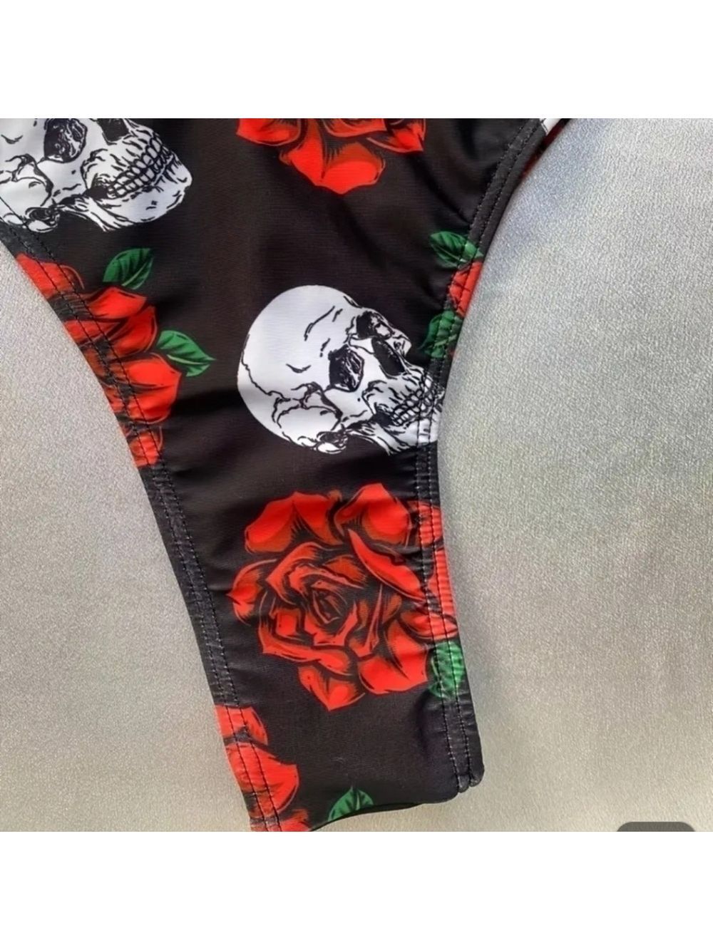 Skeleton Flower Print Bikini Set Women - Picture 5 of 7